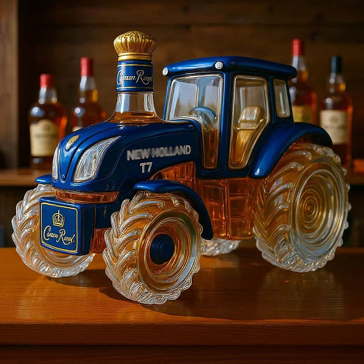 Handmade Tractor-Shaped Whisky Decanter New Holland T7