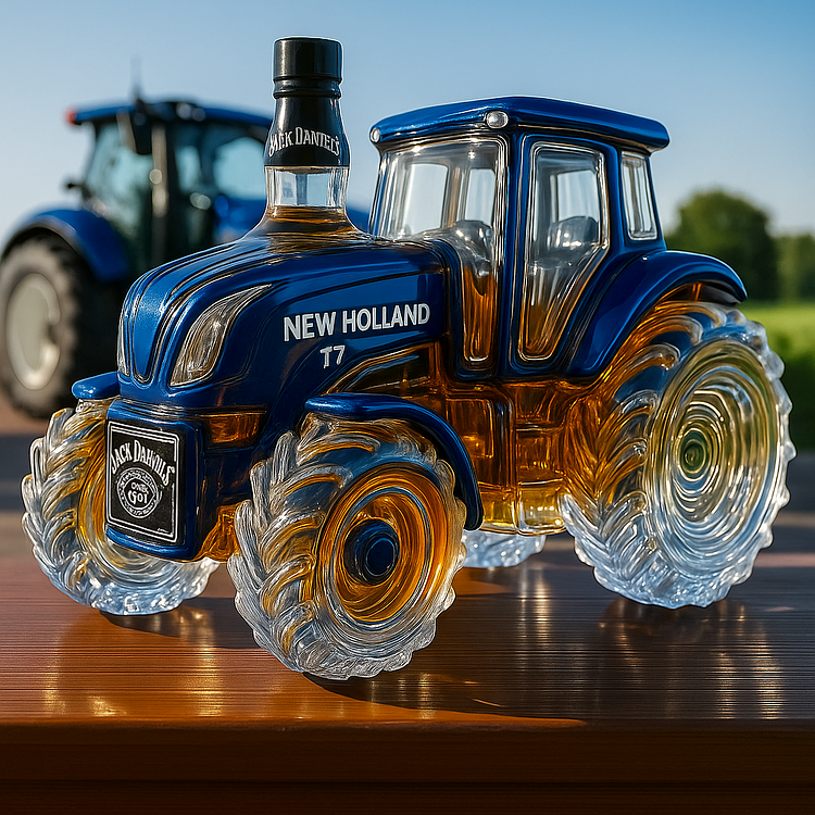 Handmade Tractor-Shaped Whisky Decanter New Holland T7