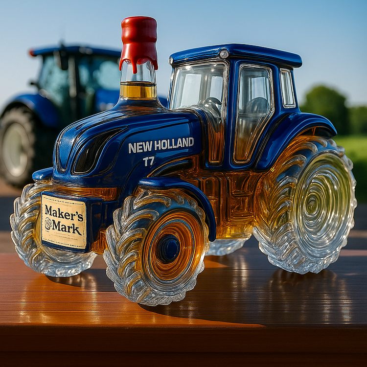 Handmade Tractor-Shaped Whisky Decanter New Holland T7