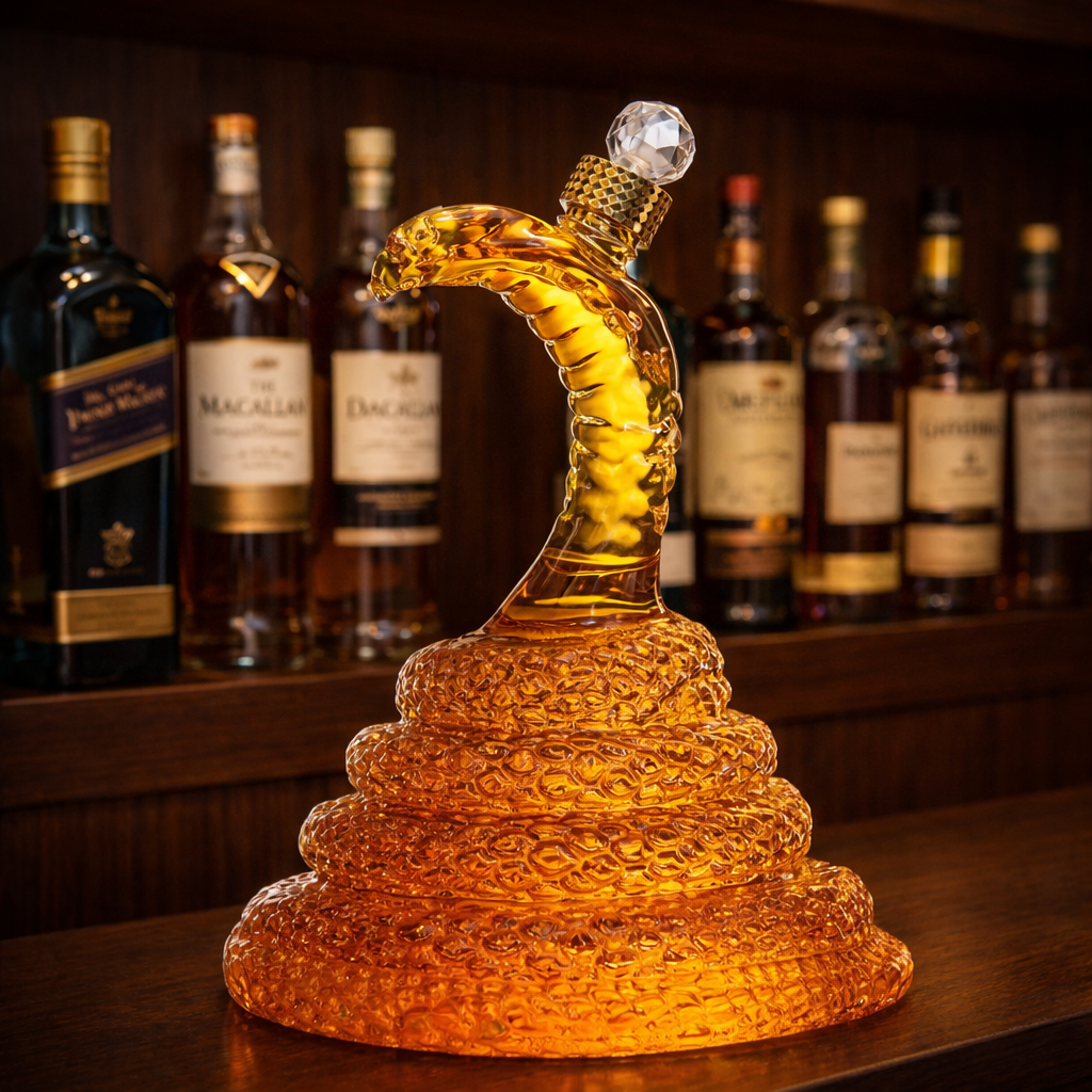Cobra Whisky Decanter - Sculptural Elegance