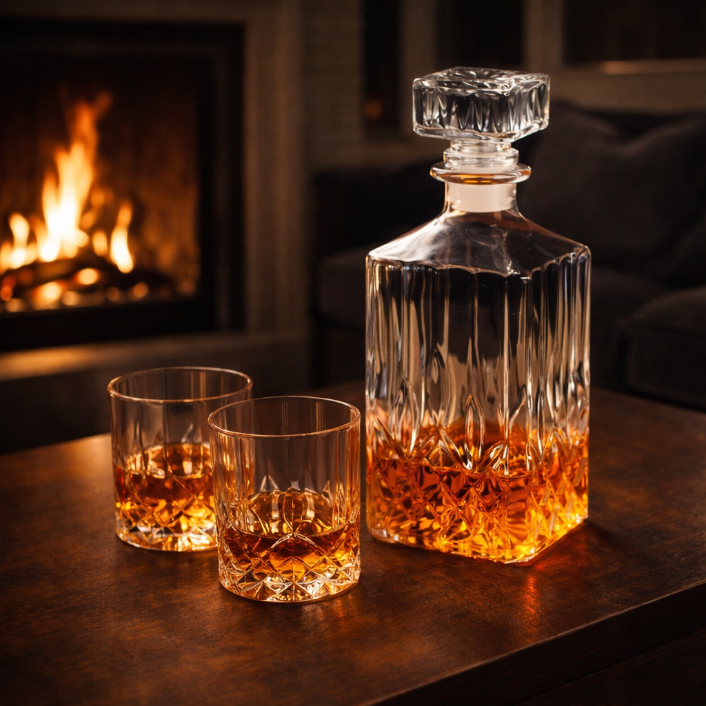 Whisky Bottle and Glass Set