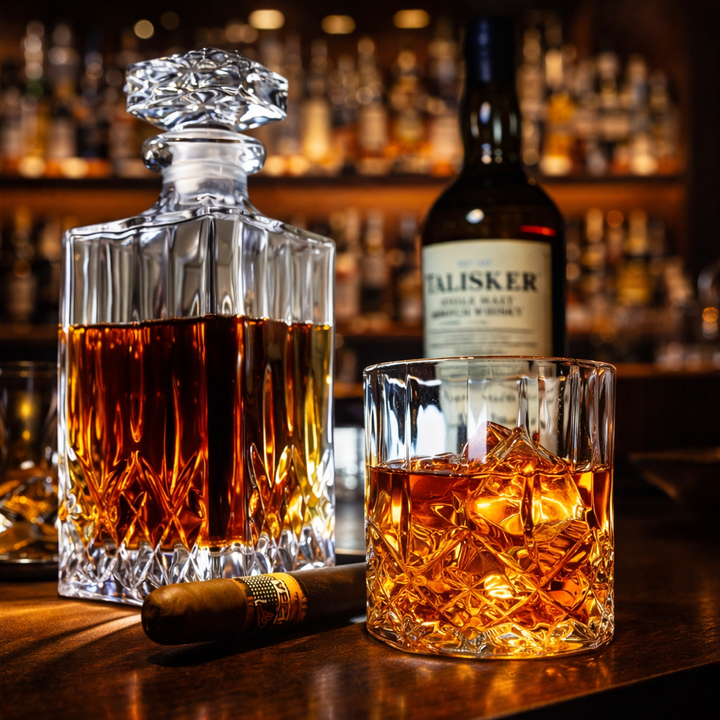 Whisky Bottle and Glass Set