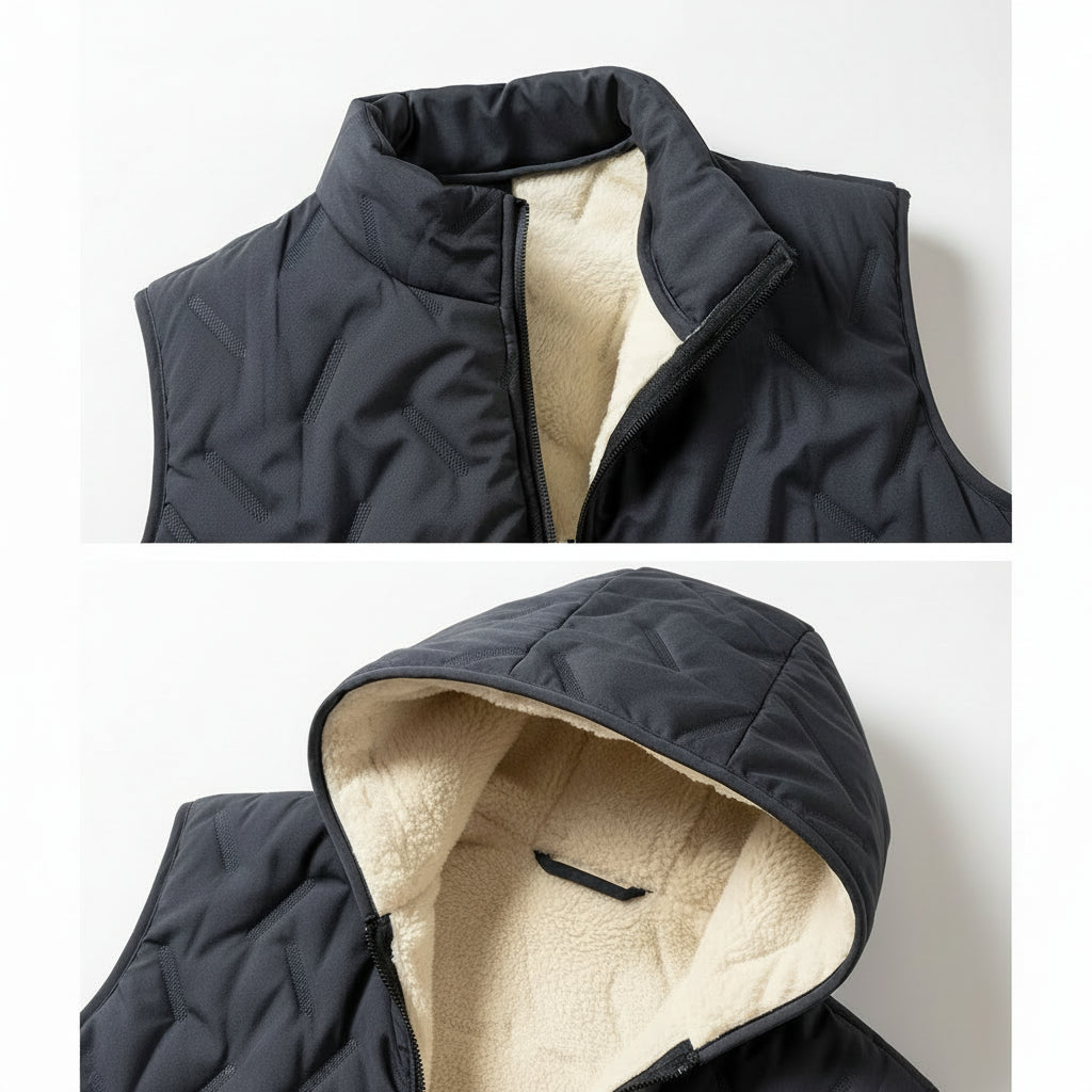 Kavell Padded Cotton Gilet with Stand Collar