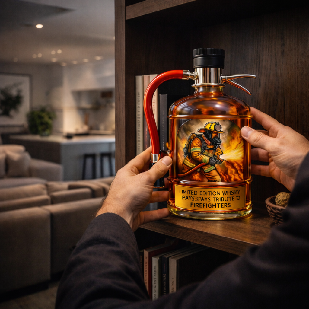 Decorative Whisky Bottle - Fire Extinguisher Design