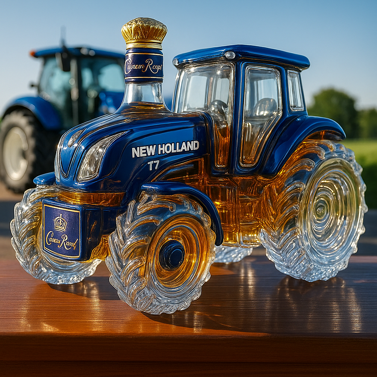 Handmade Tractor-Shaped Whisky Decanter New Holland T7
