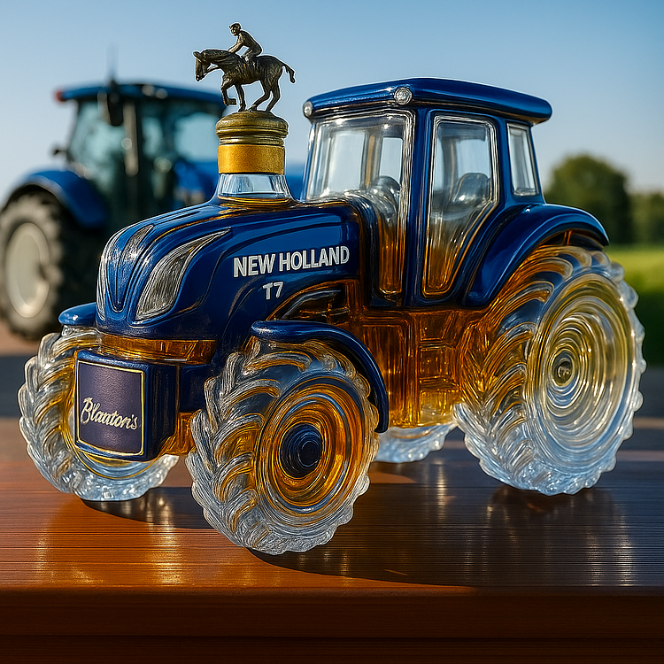 Handmade Tractor-Shaped Whisky Decanter New Holland T7
